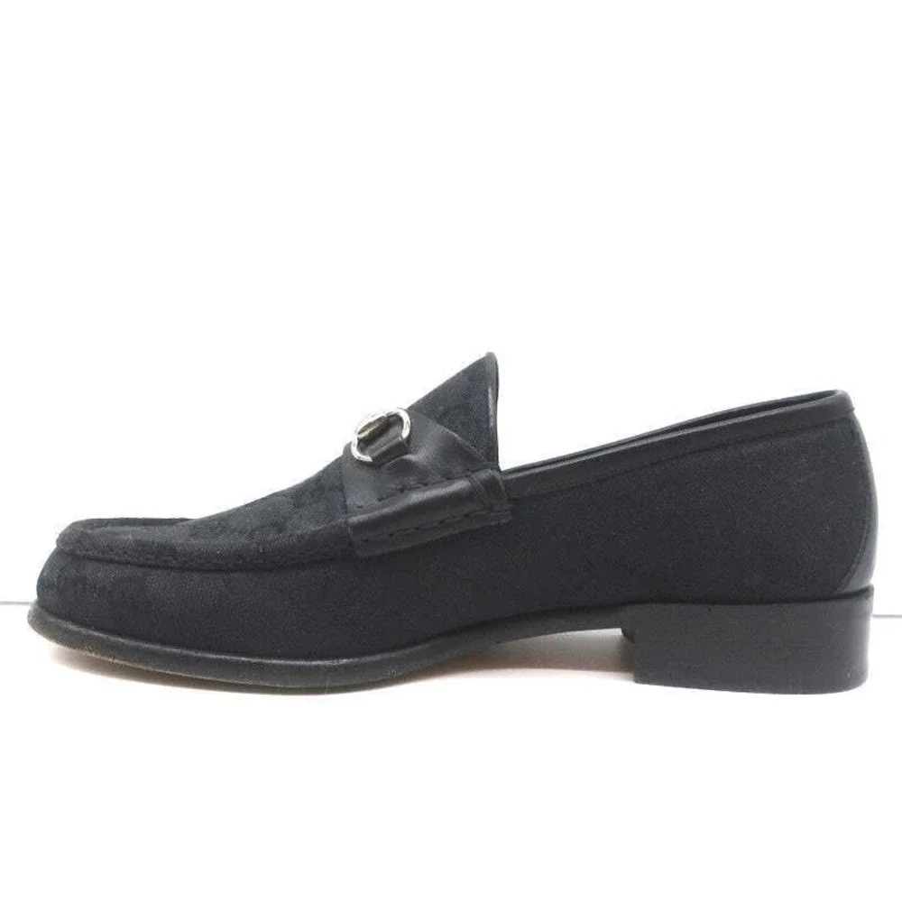 Gucci GG Canvas Horsebit Loafers Black Size 7.5 - Picture 6 of 11